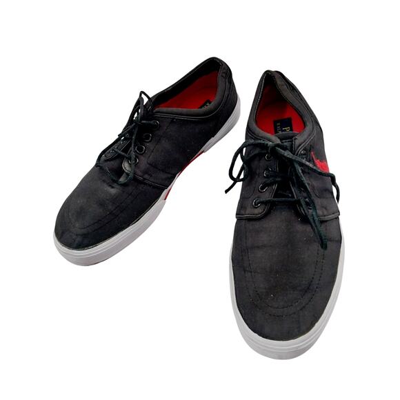 POLO BY RALPH LAUREN! BLACK CANVAS, TED LOGO LEATHER LACED TENNIS SHOES! SZ 9D